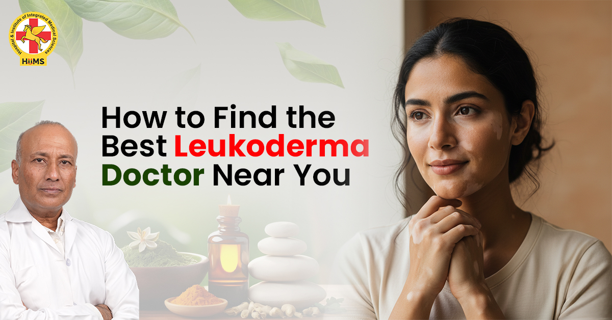 Expert doctor treating white patches on skin