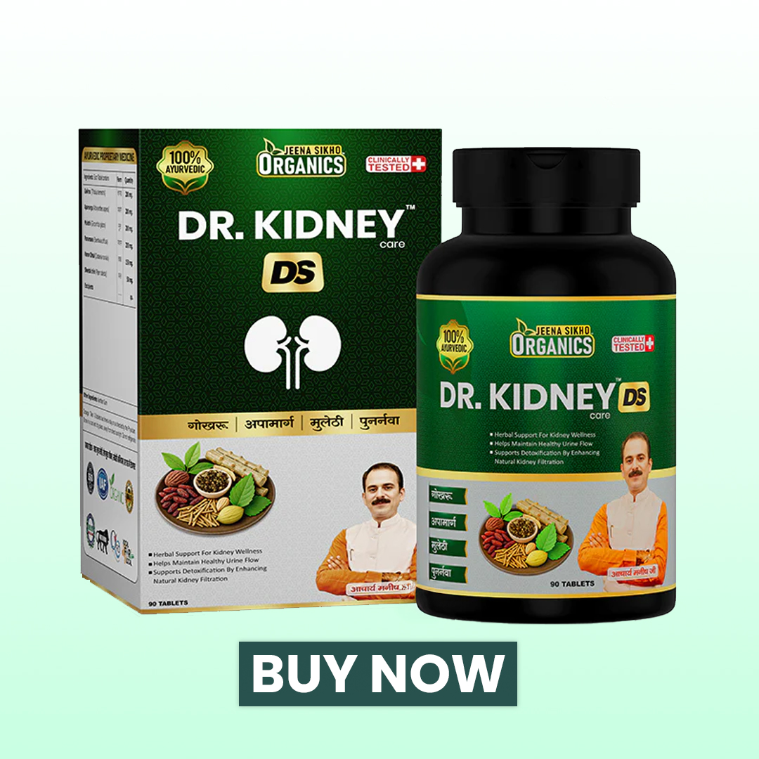Product image of Dr. Kidney Care DS Ayurvedic kidney health and detox tablets supporting smooth urine flow.