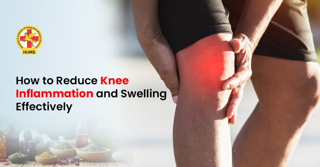Knee inflammation and swelling treatment with Ayurvedic oil massage therapy at Jeena Sikho HiiMS