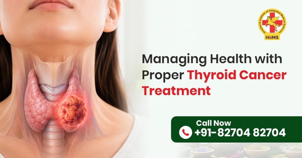 Thyroid cancer treatment consultation with doctor discussing symptoms and care options