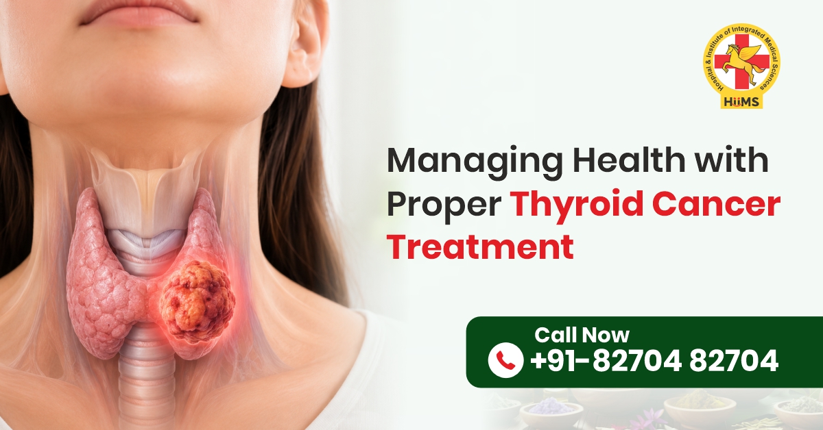 Thyroid cancer treatment consultation with doctor discussing symptoms and care options