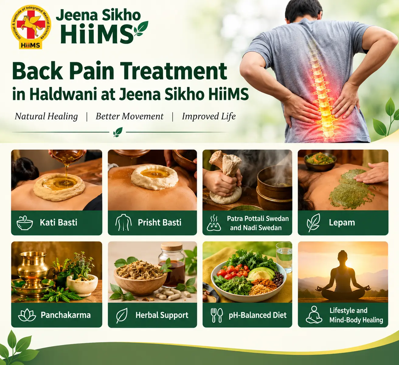 Natural Back Pain Healing Infographic