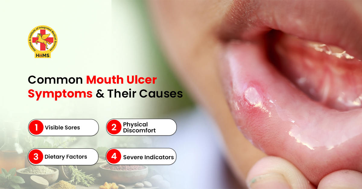 Red and white mouth ulcer on tongue with irritation