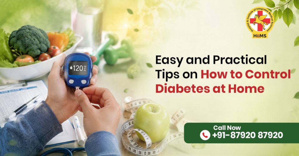 Person following a healthy lifestyle for diabetes management with balanced diet, exercise, and natural care