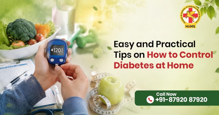 Person following a healthy lifestyle for diabetes management with balanced diet, exercise, and natural care