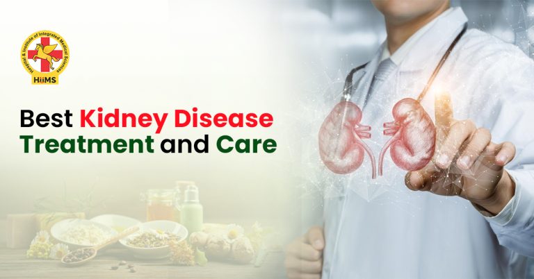 Kidney disease illustration showing affected kidneys and symptoms