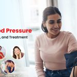 Low blood pressure symptoms illustration showing dizziness, fatigue, and blurred vision signs with circulation diagram