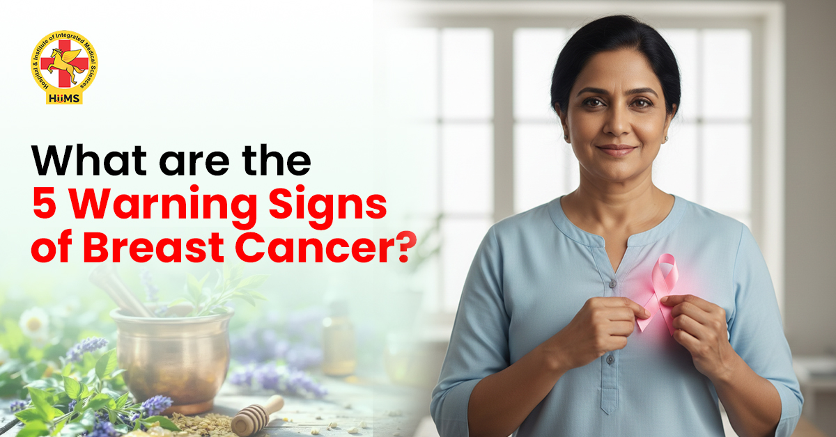 What are the 5 warning signs of breast cancer