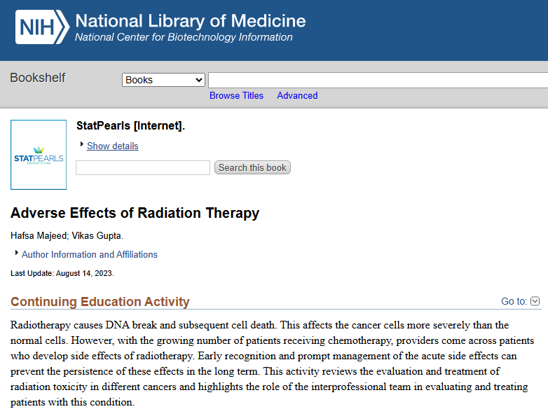 radiation side effectes