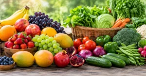 Vibrant Seasonal veg and fruits