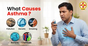 Doctor explaining asthma causes and triggers to a patient.