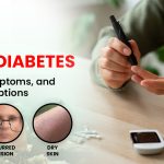 Person checking their blood glucose level at home.